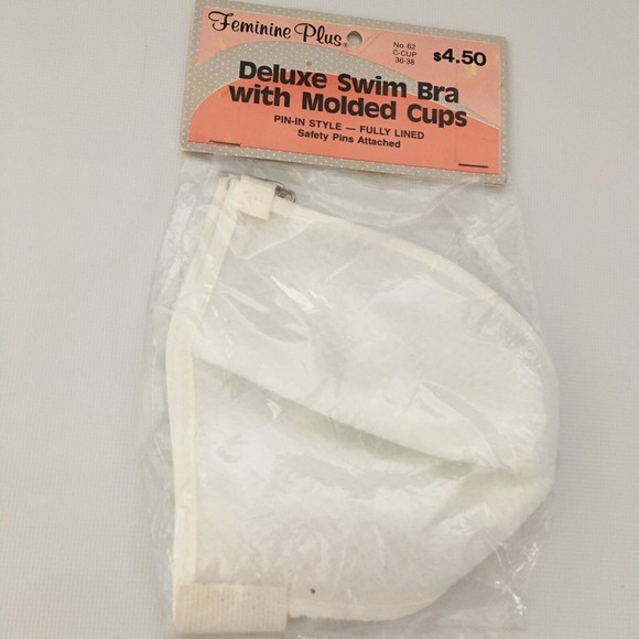 Vintage Feminine Plus Deluxe Swim Bra Molded Cups Pin In For Sewing, Props, Etc - Picture 1 of 4